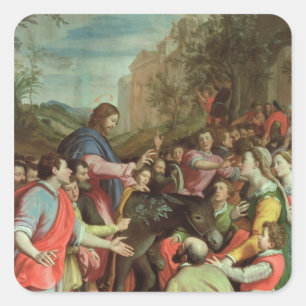 Adesivo Quadrado A entrada do cristo em Jerusalem