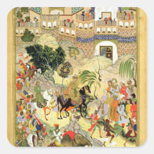 Adesivo Quadrado A entrada triunfante de Akbar do imperador em
