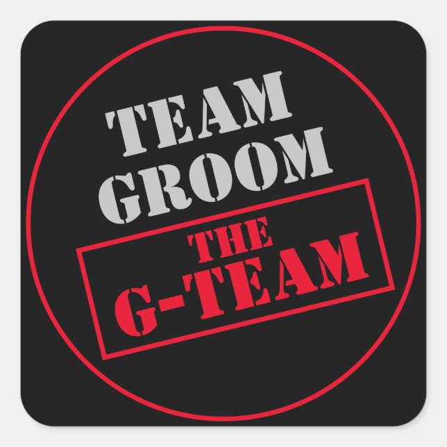 Adesivo Quadrado A Equipe G-Team Groom (Frente)