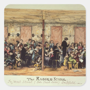 Adesivo Quadrado A escola áspera, rua ocidental, Smithfield