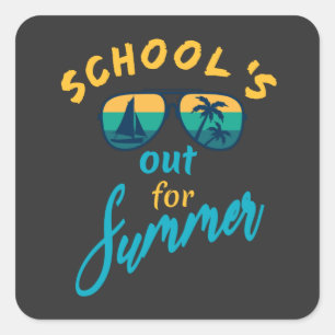 Adesivo Quadrado A escola está fora no verão