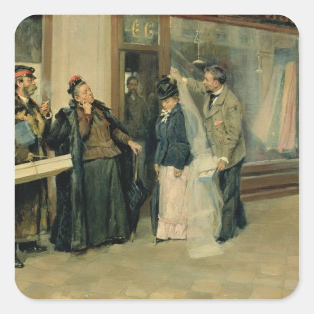 Adesivo Quadrado A Escolha dos Presentes de Casamento, 1897-98 (Frente)