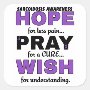 Adesivo Quadrado A esperança Pray o Sarcoidosis do desejo…
