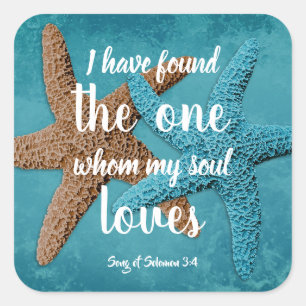 Adesivo Quadrado A estrela do mar grande minha alma ama o selo do