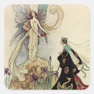 Adesivo Quadrado A Fada Daí Deu As Boas-Vindas A Sua Majestade