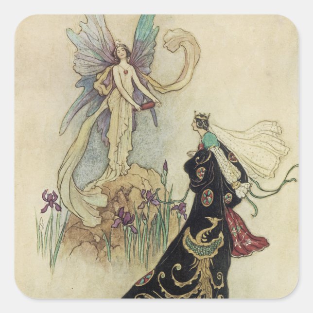 Adesivo Quadrado A Fada Dali Deu Boas-Vindas A Sua Majestade (Frente)