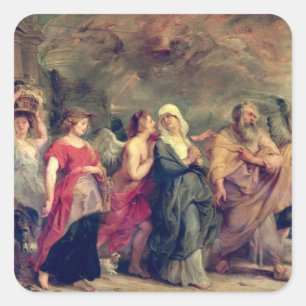 Adesivo Quadrado A família do lote que sae de Sodom, 1625 (óleo n