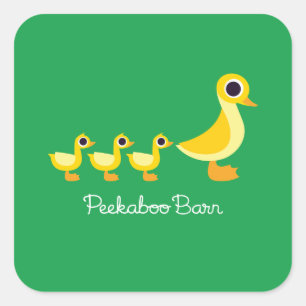 Adesivo Quadrado A família do pato