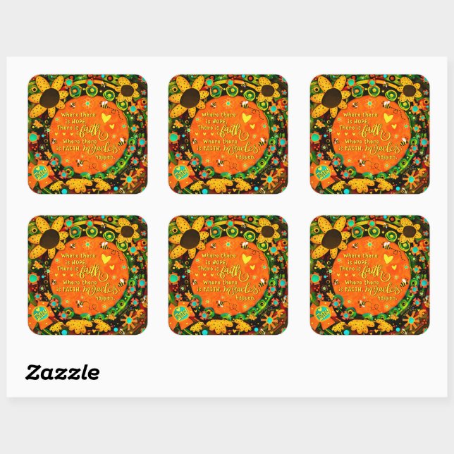 Adesivo Quadrado A festa milagrosa de Irelyn (Folha)