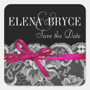 Adesivo Quadrado A fita dos arcos & ata o fuschia preto de  