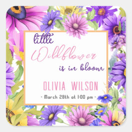 Adesivo Quadrado A flor púrpura cor-de-rosa-claro está em floração