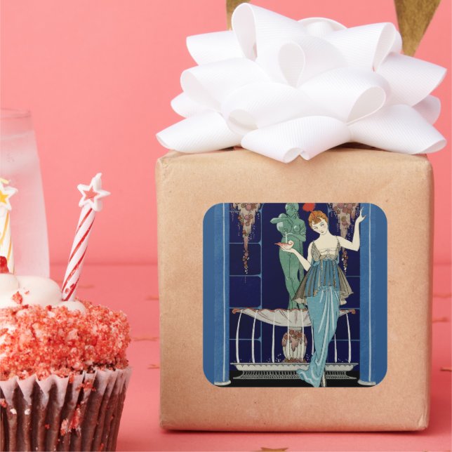 Adesivo Quadrado A fonte do Shell por George Barbier (Festa)