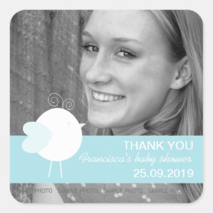 Adesivo Quadrado A foto bonito do favor do chá de fraldas dos