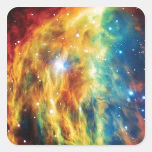 Adesivo Quadrado A Foto do Hubble da Nebulosa Medusa no Espaço Exte