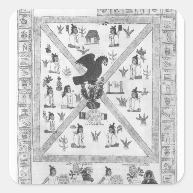 Adesivo Quadrado A Fundação de Tenochtitlan (Frente)