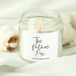 Adesivo Quadrado A Futura Sra. e Seu Nome   Presente de Beleza Mode