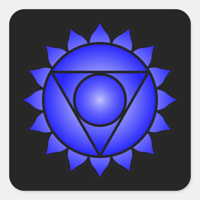 Adesivo Quadrado A garganta Chakra (Frente)
