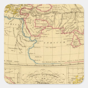 Adesivo Quadrado A geografia de Ptolemy