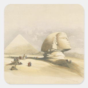 Adesivo Quadrado A grande esfinge e as pirâmides de Giza, de "E