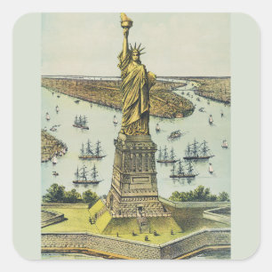 Adesivo Quadrado A Grande Estátua de Bartholdi, Estátua da Liberdad