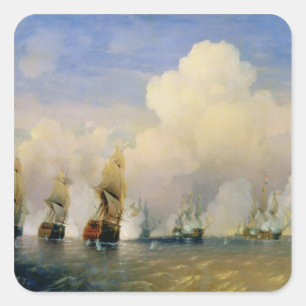 Adesivo Quadrado A Guerra do Mar Russo-Sueca perto de Kronstadt em
