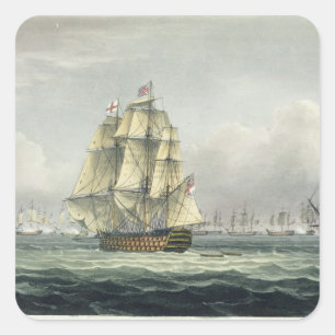 Adesivo Quadrado A HMS Victory que navega para a linha francesa