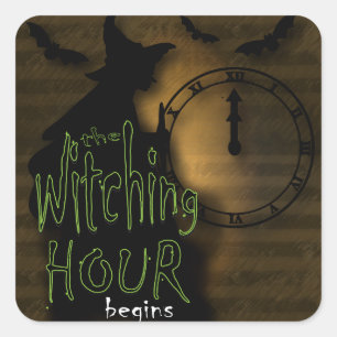 Adesivo Quadrado A Hora de Testemunhar Começa Halloween