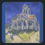 Adesivo Quadrado A Igreja em Auvers por Vincent Van Gogh<br><div class="desc">A Igreja em Auvers pelo Viciado na Praça de Vincent Van Gogh</div>