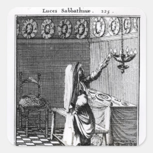 Adesivo Quadrado A iluminação das velas do Sabá