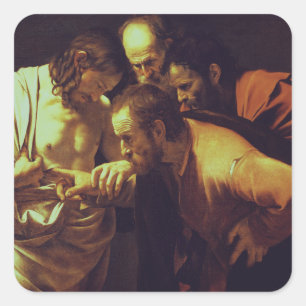 Adesivo Quadrado A Incredulidade de São Tomé por Caravaggio