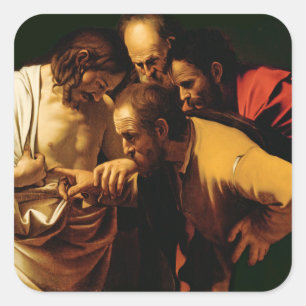 Adesivo Quadrado A incredulidade de St Thomas, 1602-03