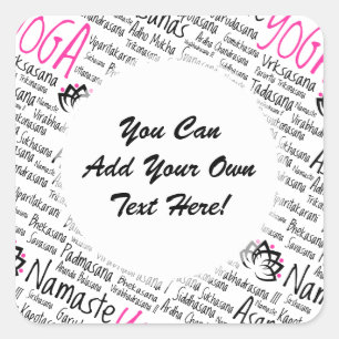 Adesivo Quadrado A ioga de Namaste posiciona nomes sânscritos das