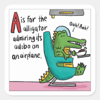 Adesivo Quadrado A is for Alligator Adobo T-Shirt