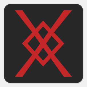 Adesivo Quadrado A lança de Odin, Gungnir (vermelho & preto)