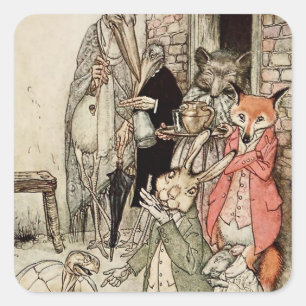 Adesivo Quadrado “A Lebre e a Tartaruga” por Arthur Rackham
