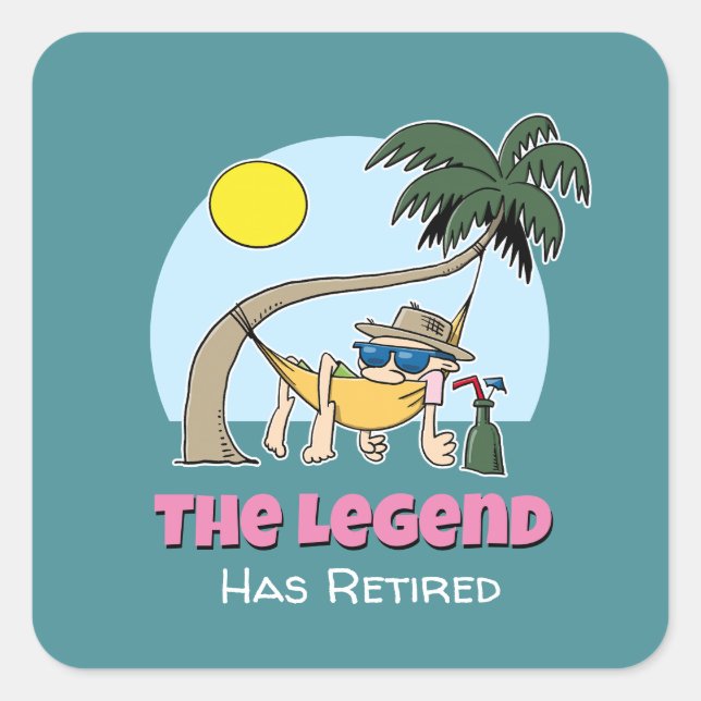 Adesivo Quadrado A Lenda Aposentou O Engraçado Chill Hammock (Frente)