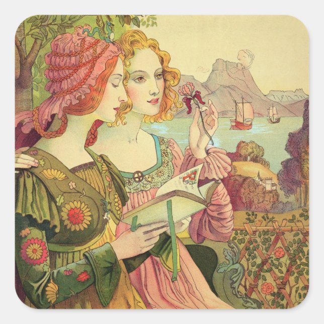 Adesivo Quadrado A lenda do Ouro, 1897, de "L'Estampe Moderne", (Frente)