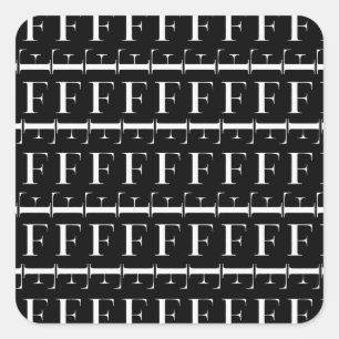 Adesivo Quadrado A letra inicial F do monograma, escolhe a cor do