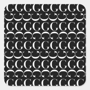 Adesivo Quadrado A letra inicial G do monograma, escolhe a cor do