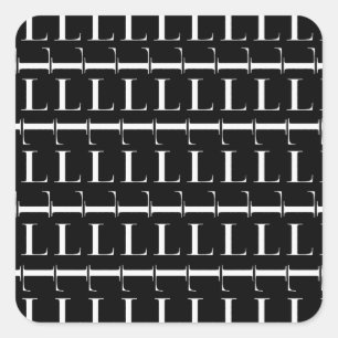 Adesivo Quadrado A letra inicial L do monograma, escolhe a cor do