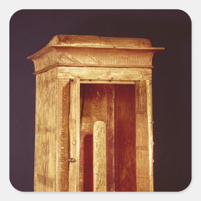Adesivo Quadrado A Linha Ouro de Tutankhamun Novo Reino (Frente)