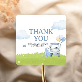 Adesivo Quadrado A Little Putter Golf Baby Shower