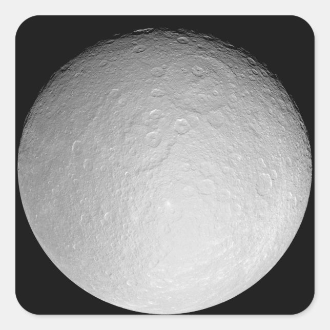 Adesivo Quadrado A lua gelada de Saturno Rhea (Frente)