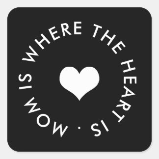 Adesivo Quadrado A mãe é onde está o coração.