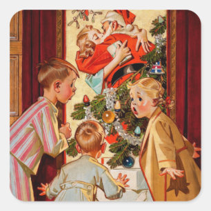 Adesivo Quadrado A mamã beija Papai Noel