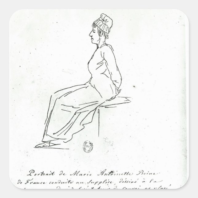 Adesivo Quadrado A maneira de Marie-Antoinette a sua execução (Frente)
