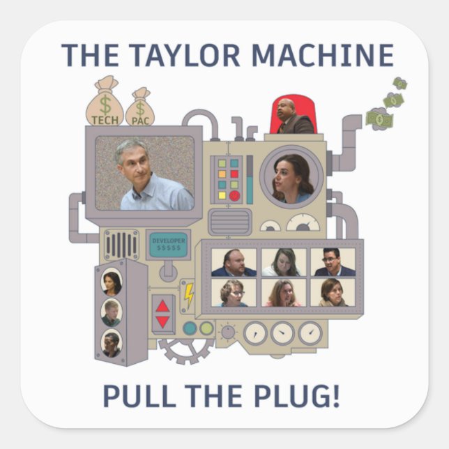 Adesivo Quadrado A Máquina de Taylor (Frente)