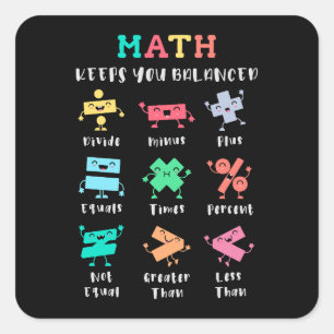 Adesivo Quadrado A matemática mantém você equilibrado