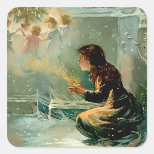 Adesivo Quadrado "A Menina dos Fósforos" por E S Hardy