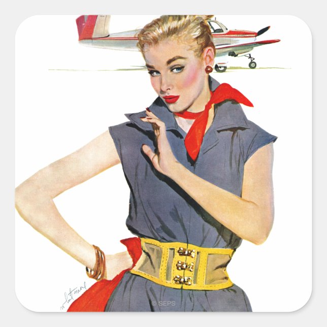 Adesivo Quadrado A Menina Que Roubou Aviões (Frente)